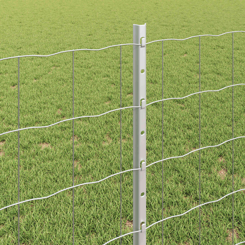 Ogrodzenie z słupkiem Srebrny 0,8 x 10 m Stal
