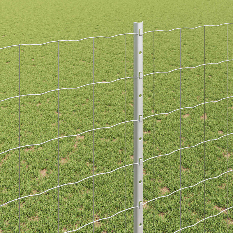 Ogrodzenie z słupkiem Srebrny 1,4 x 10 m Stal