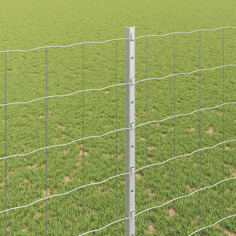 Ogrodzenie z słupkiem Srebrny 1,6 x 10 m Stal