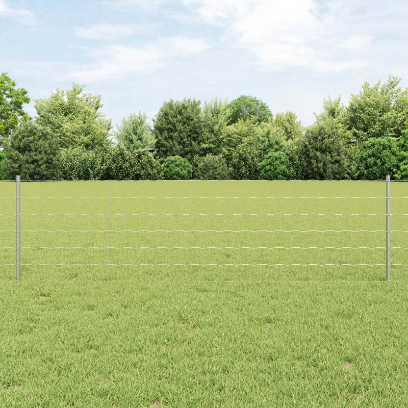 Ogrodzenie z słupkiem Srebrny 0,6 x 10 m Stal