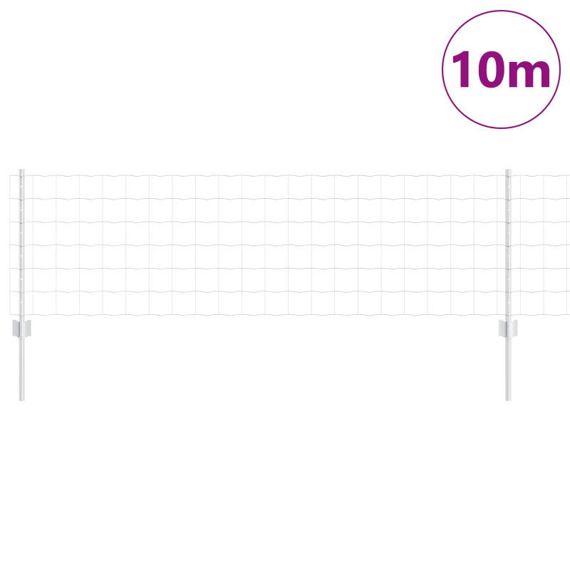 Ogrodzenie z słupkiem Srebrny 0,6 x 10 m Stal