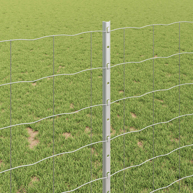 Ogrodzenie z słupkiem Srebrny 1 x 10 m Stal
