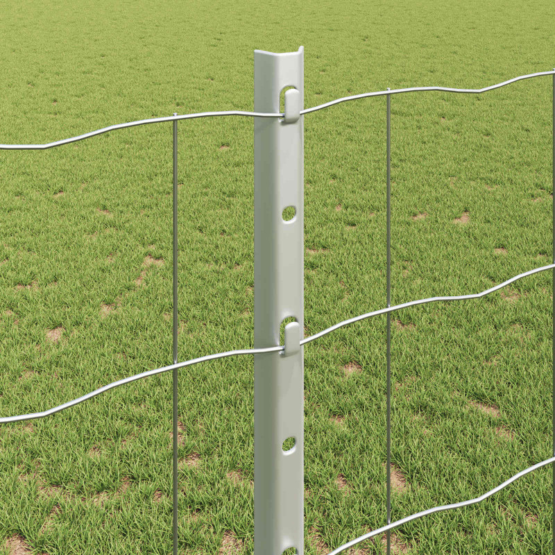 Ogrodzenie z słupkiem Srebrny 1,2 x 10 m Stal