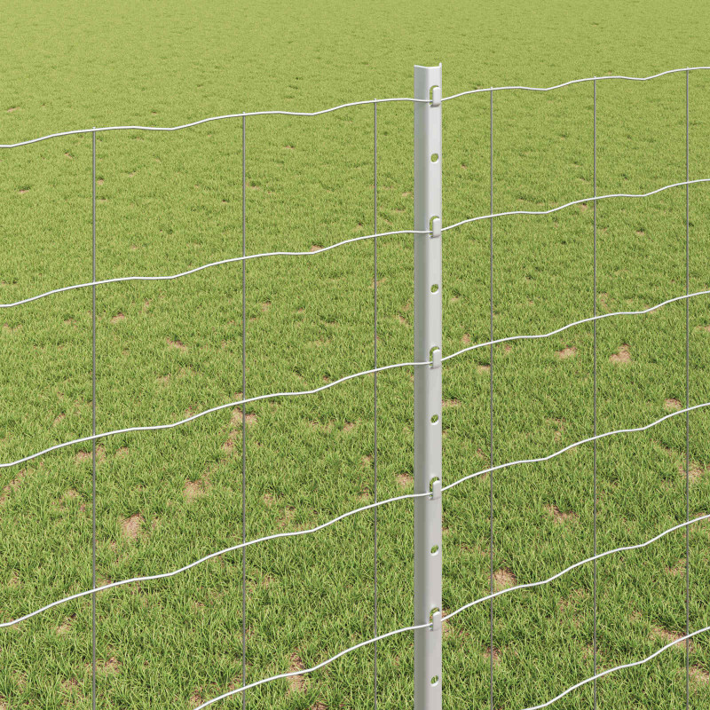 Ogrodzenie z słupkiem Srebrny 1,4 x 10 m Stal