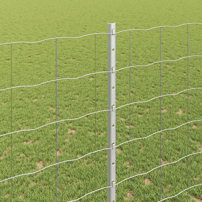 Ogrodzenie z słupkiem Srebrny 1,5 x 10 m Stal