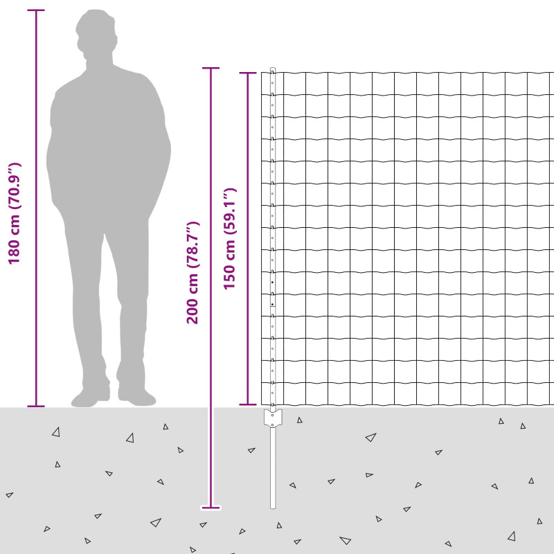 Ogrodzenie z słupkiem Srebrny 1,5 x 10 m Stal