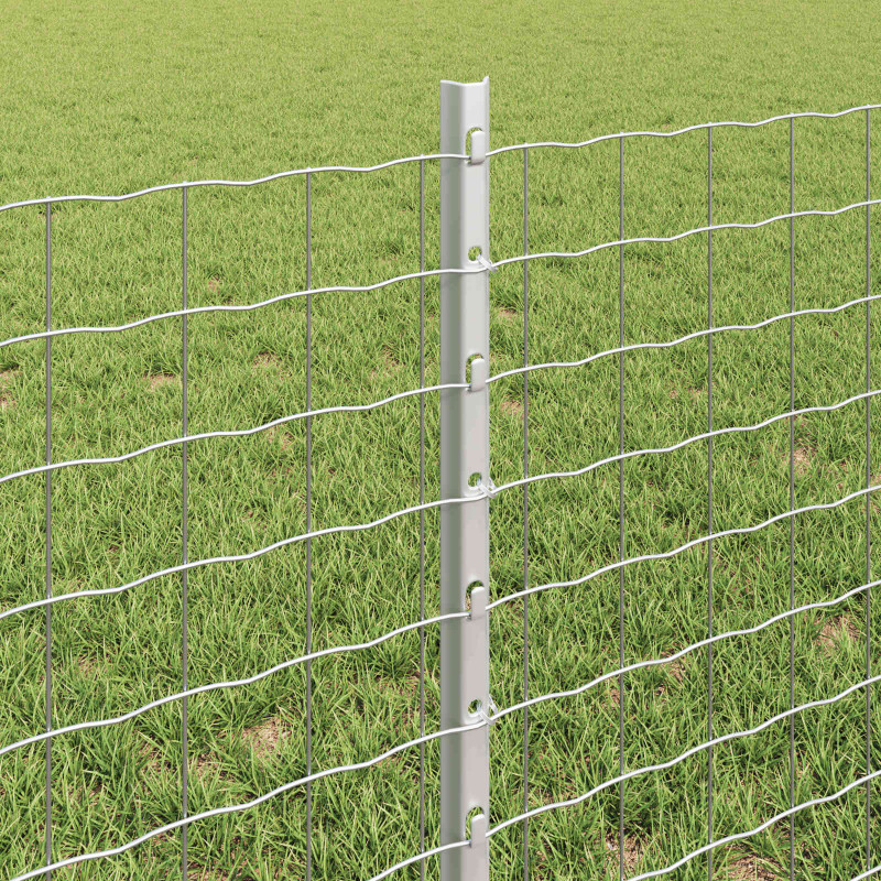 Ogrodzenie z słupkiem Srebrny 0,6 x 25 m Stal