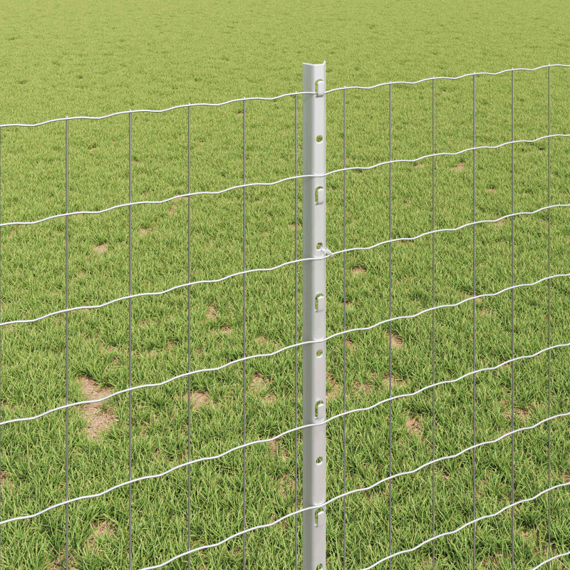 Ogrodzenie z słupkiem Srebrny 1 x 25 m Stal