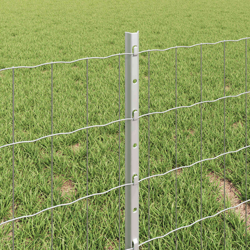 Ogrodzenie z słupkiem Srebrny 0,4 x 25 m Stal