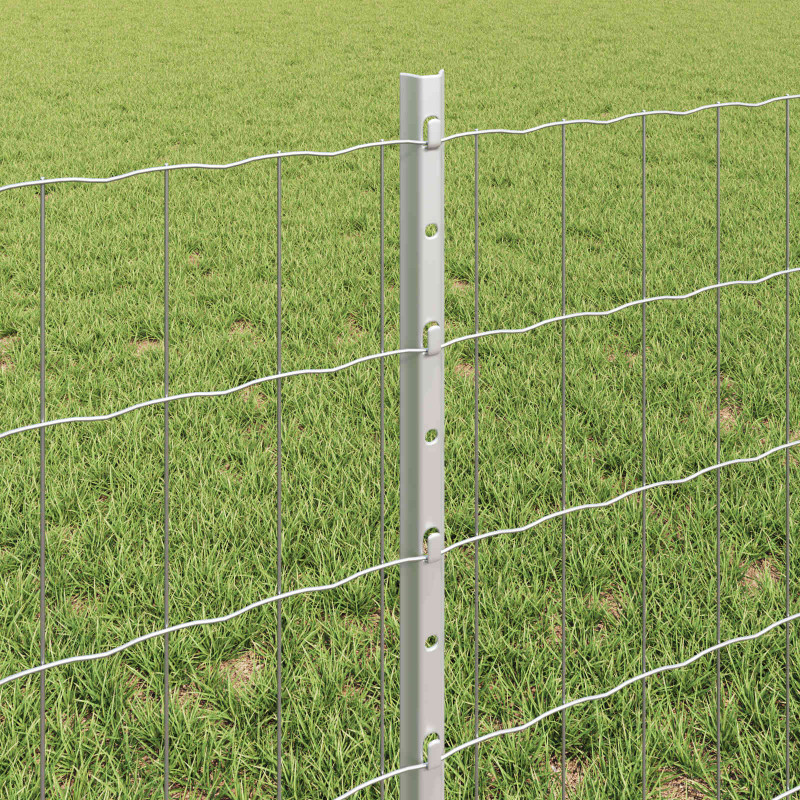 Ogrodzenie z słupkiem Srebrny 0,6 x 25 m Stal
