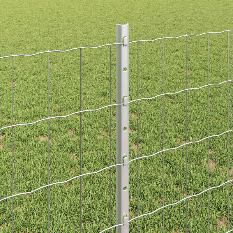 Ogrodzenie z słupkiem Srebrny 0,8 x 25 m Stal