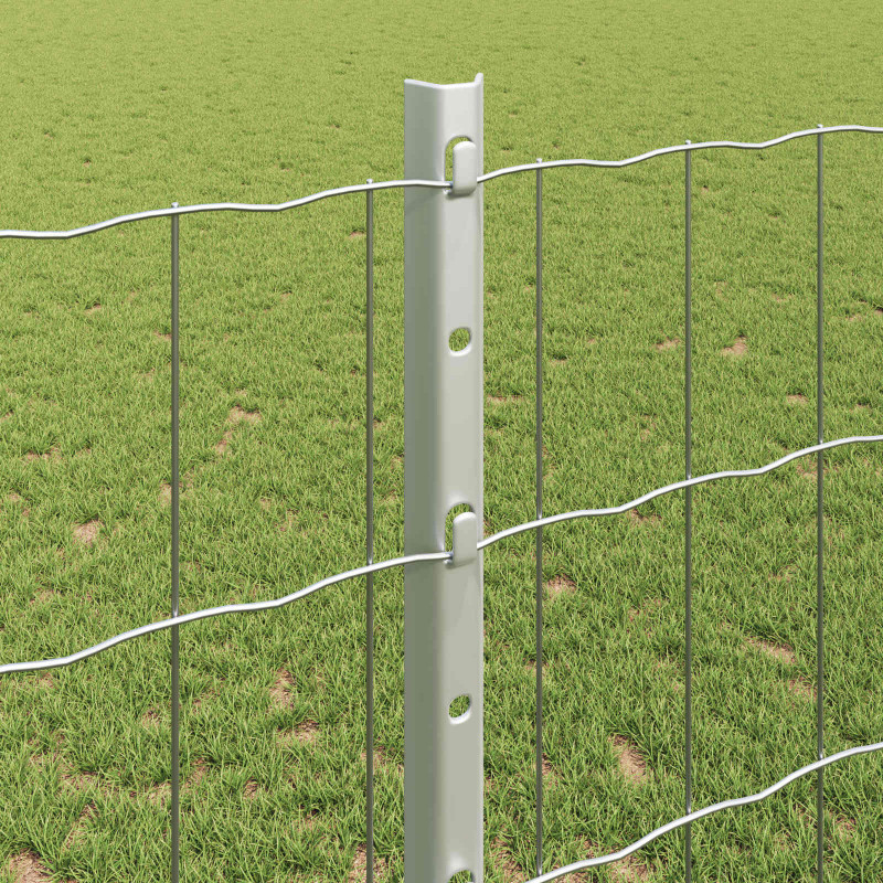 Ogrodzenie z słupkiem Srebrny 1,2 x 25 m Stal