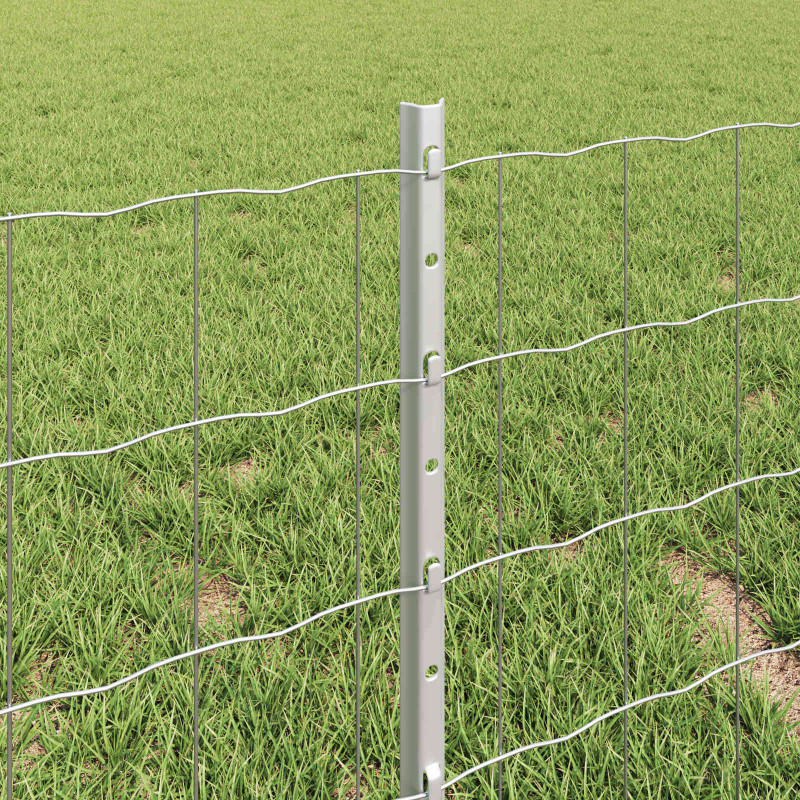 Ogrodzenie z słupkiem Srebrny 0,4 x 25 m Stal