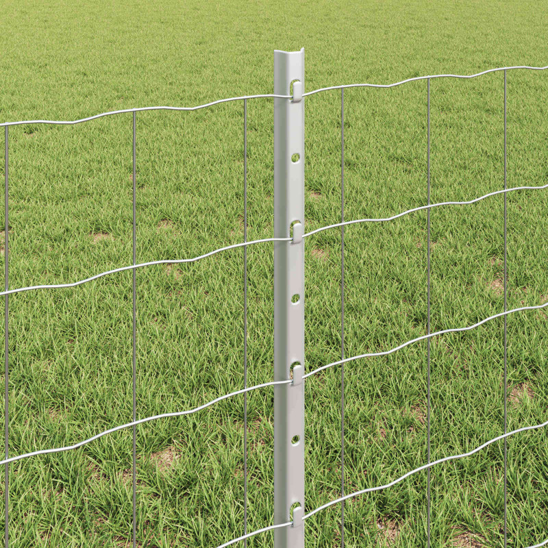Ogrodzenie z słupkiem Srebrny 0,6 x 25 m Stal