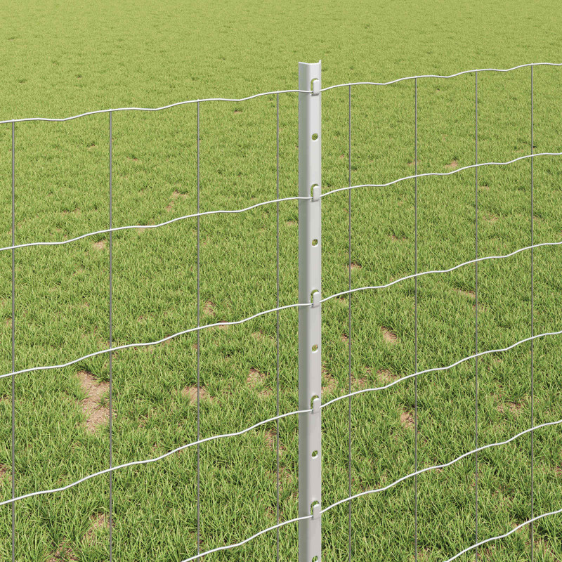 Ogrodzenie z słupkiem Srebrny 1 x 25 m Stal