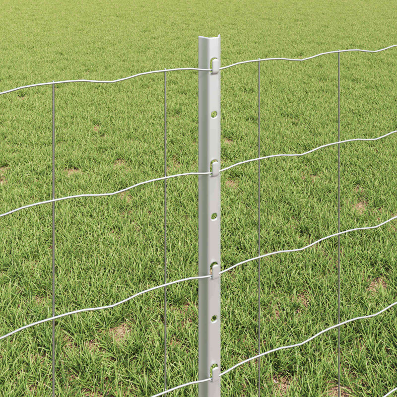 Ogrodzenie z słupkiem Srebrny 0,6 x 25 m Stal