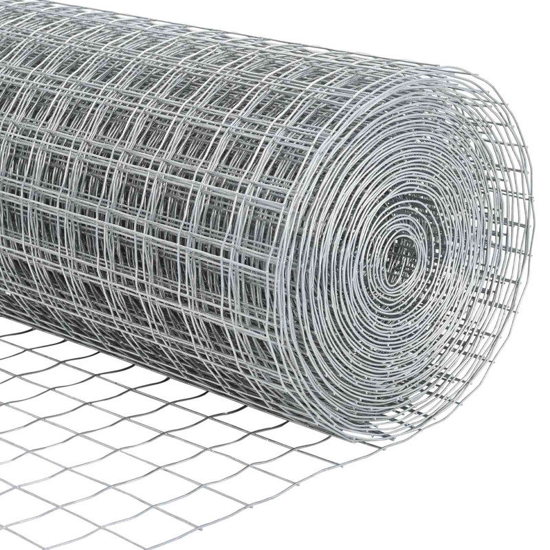 Ogrodzenie z słupkiem Srebrny 0,6 x 25 m Stal