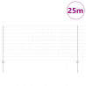 Ogrodzenie z słupkiem Srebrny 1 x 25 m Stal