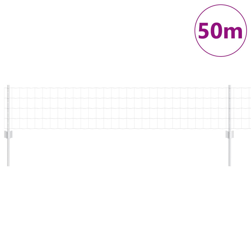 Ogrodzenie z słupkiem Srebrny 0,4 x 50 m Stal