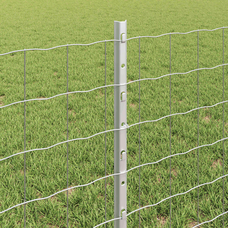 Ogrodzenie z słupkiem Srebrny 0,6 x 10 m Stal