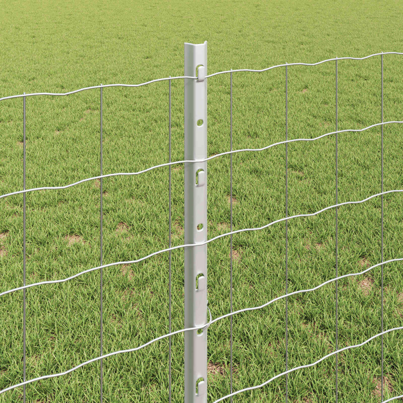 Ogrodzenie z słupkiem Srebrny 0,8 x 10 m Stal