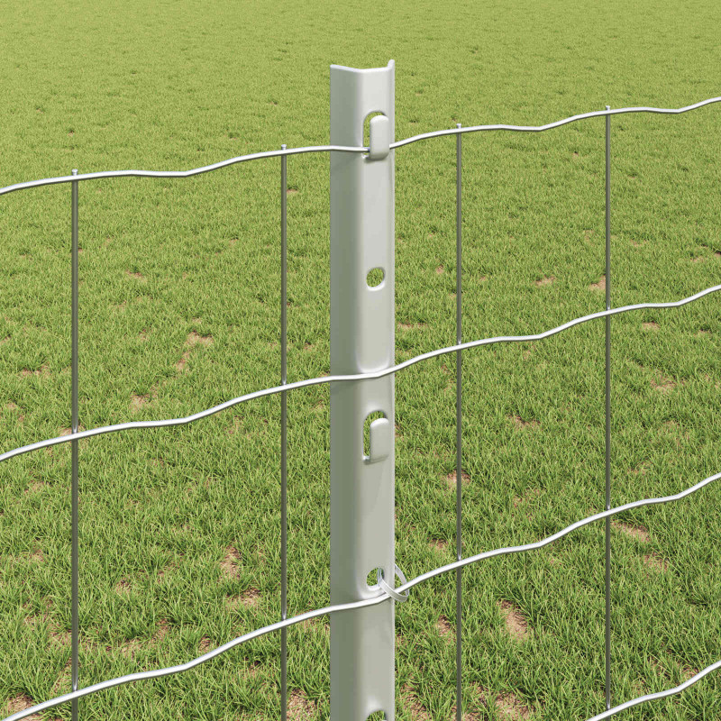 Ogrodzenie z słupkiem Srebrny 1,2 x 10 m Stal