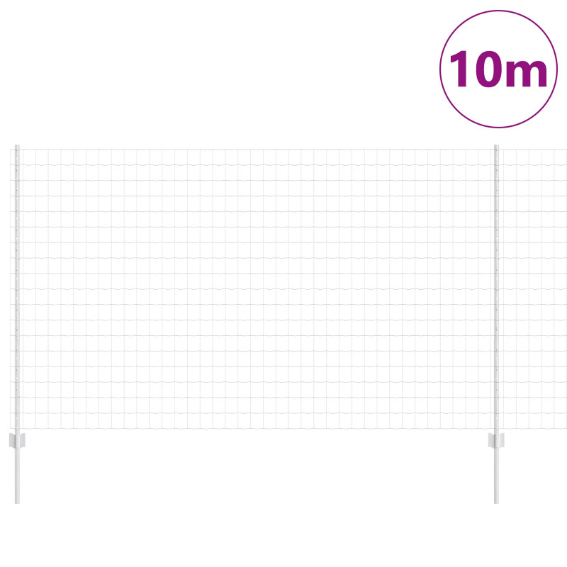 Ogrodzenie z słupkiem Srebrny 1,4 x 10 m Stal