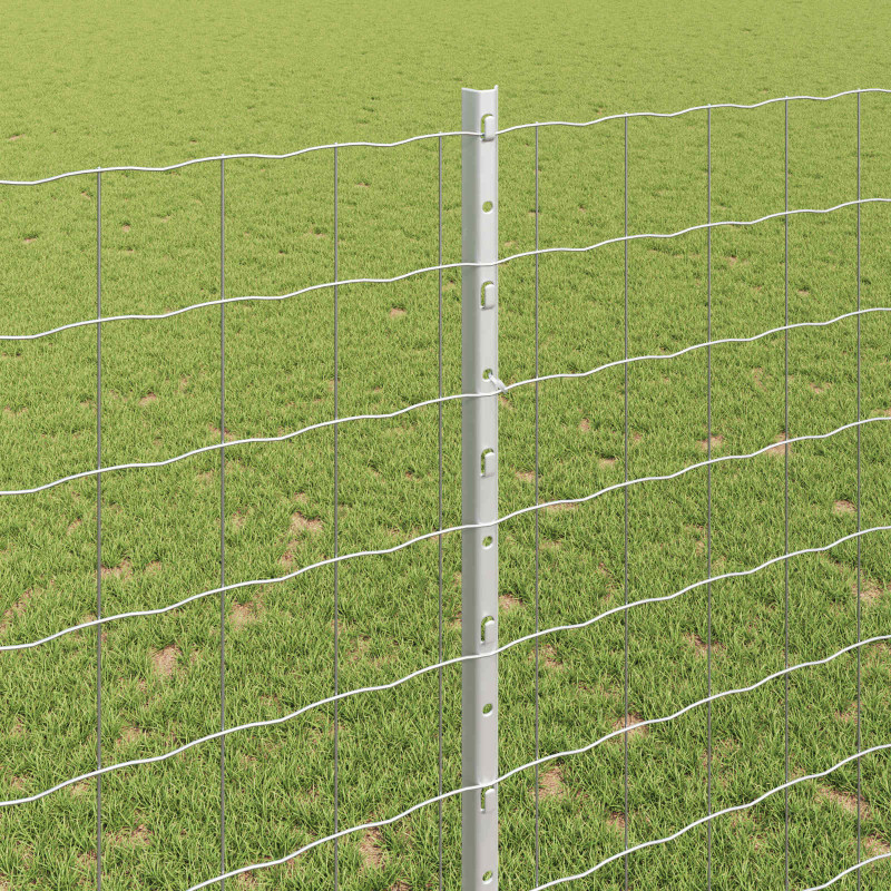 Ogrodzenie z słupkiem Srebrny 1,4 x 10 m Stal