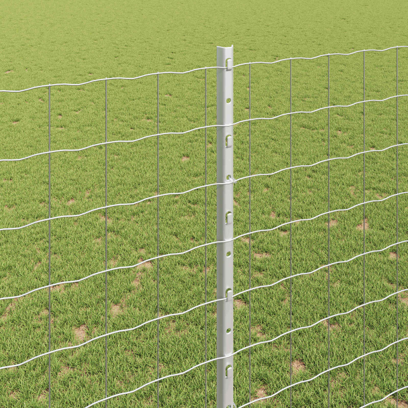 Ogrodzenie z słupkiem Srebrny 1,5 x 10 m Stal