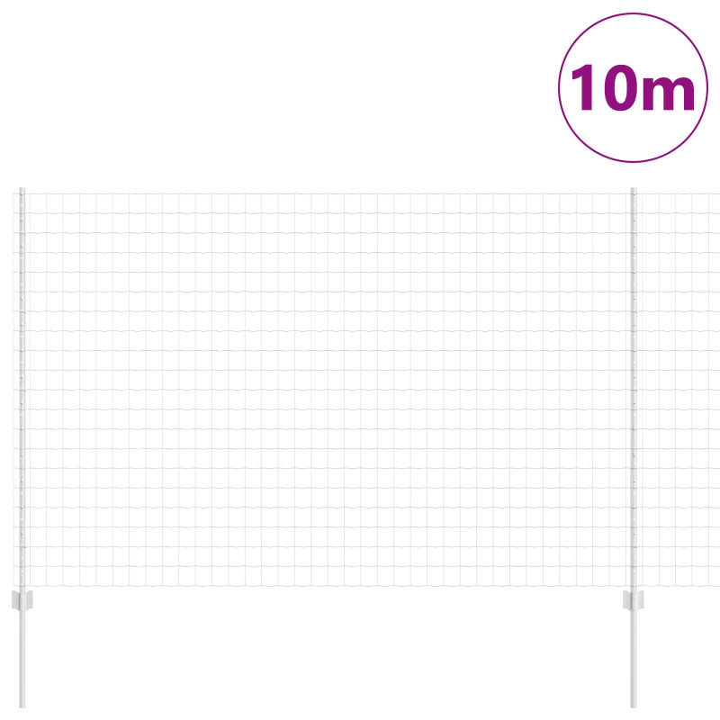 Ogrodzenie z słupkiem Srebrny 1,6 x 10 m Stal