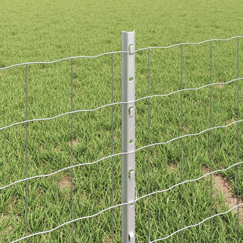 Ogrodzenie z słupkiem Srebrny 0,4 x 25 m Stal