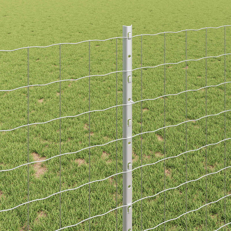 Ogrodzenie z słupkiem Srebrny 1 x 25 m Stal