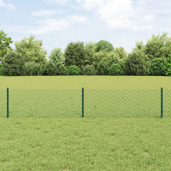 Ogrodzenie z słupkiem Zielony 0,4 x 10 m Stal i PVC
