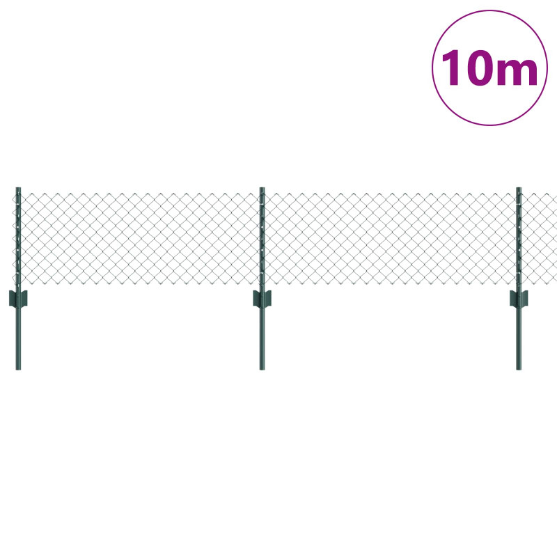 Ogrodzenie z słupkiem Zielony 0,4 x 10 m Stal i PVC
