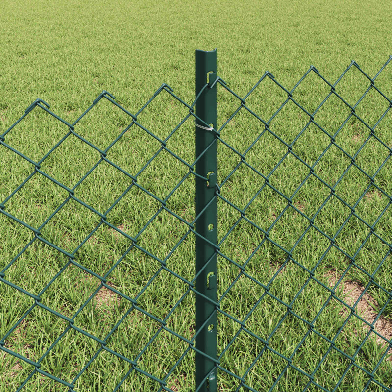 Ogrodzenie z słupkiem Zielony 0,4 x 10 m Stal i PVC