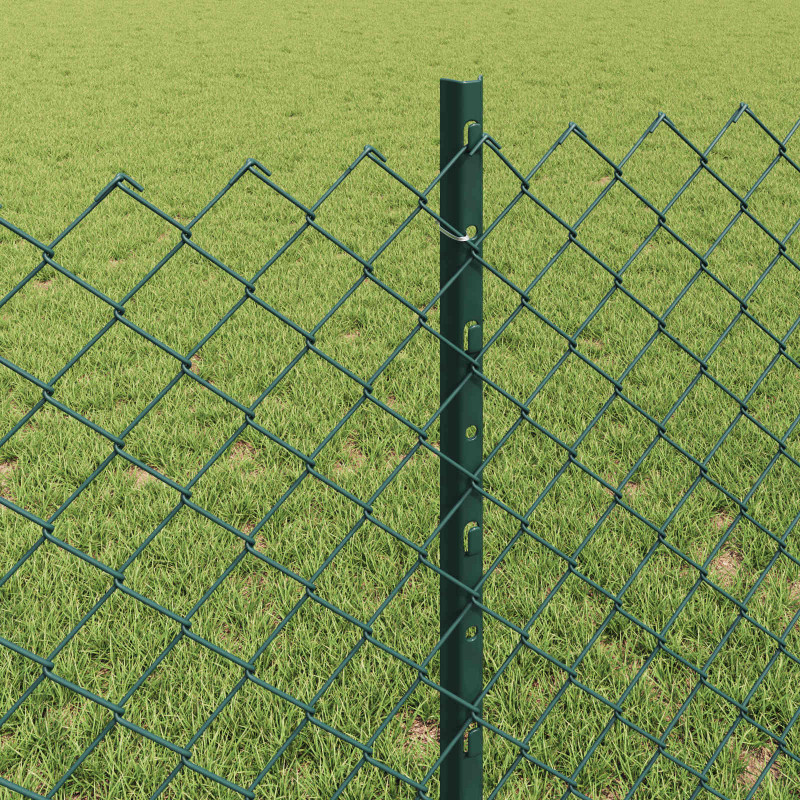 Ogrodzenie z słupkiem Zielony 0,8 x 10 m Stal i PVC