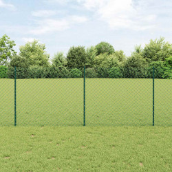 Ogrodzenie z słupkiem Zielony 1 x 10 m Stal i PVC