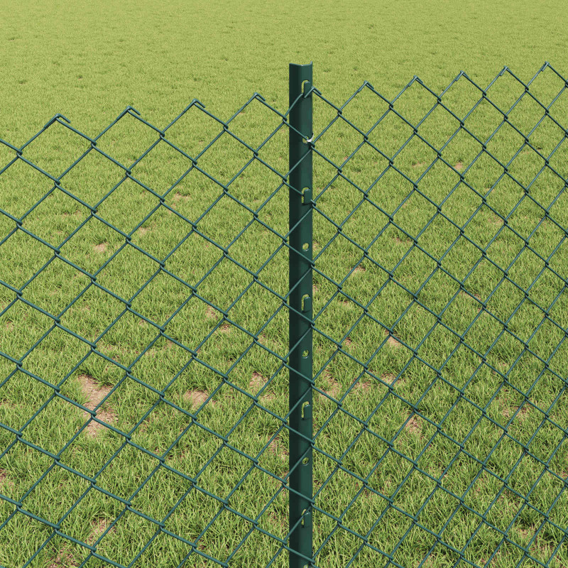 Ogrodzenie z słupkiem Zielony 1 x 10 m Stal i PVC