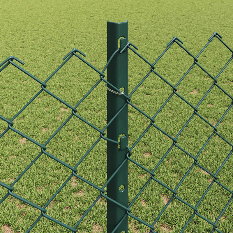 Ogrodzenie z słupkiem Zielony 1,2 x 10 m Stal i PVC