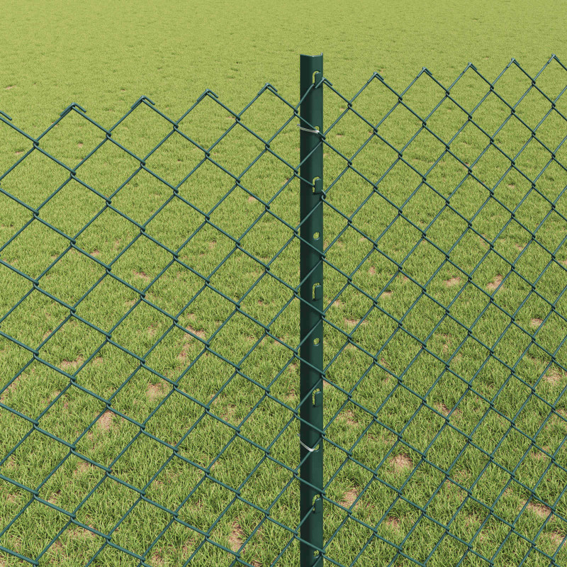 Ogrodzenie z słupkiem Zielony 1,4 x 10 m Stal i PVC