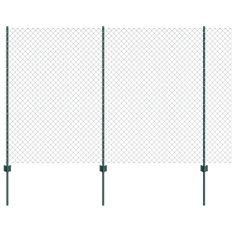 Ogrodzenie z słupkiem Zielony 1,5 x 10 m Stal i PVC