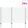 Ogrodzenie z słupkiem Zielony 1,5 x 10 m Stal i PVC