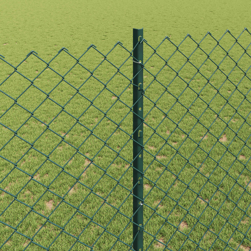 Ogrodzenie z słupkiem Zielony 1,5 x 10 m Stal i PVC