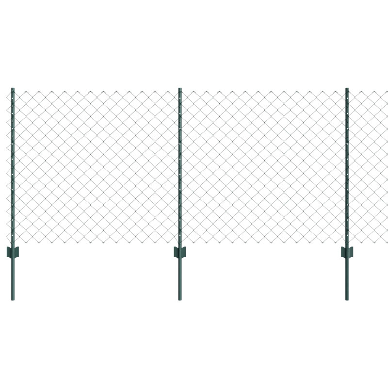Ogrodzenie z słupkiem Zielony 1 x 10 m Stal i PVC