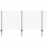 Ogrodzenie z słupkiem Zielony 1 x 10 m Stal i PVC