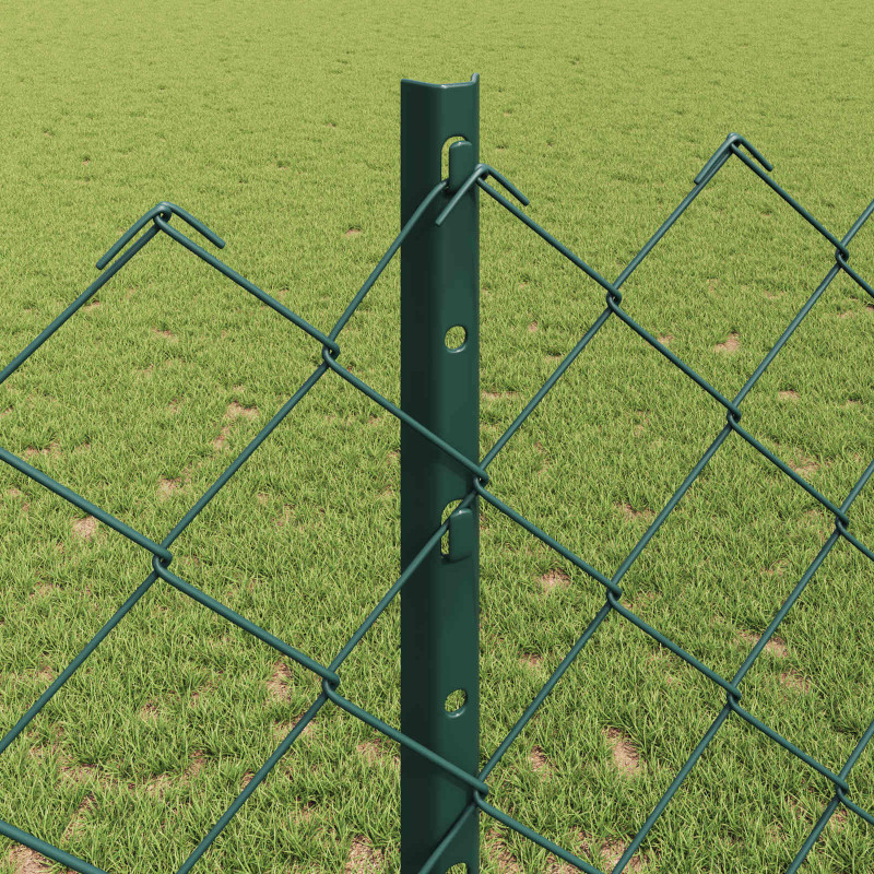 Ogrodzenie z słupkiem Zielony 1,2 x 10 m Stal i PVC