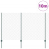 Ogrodzenie z słupkiem Zielony 1,6 x 10 m Stal i PVC