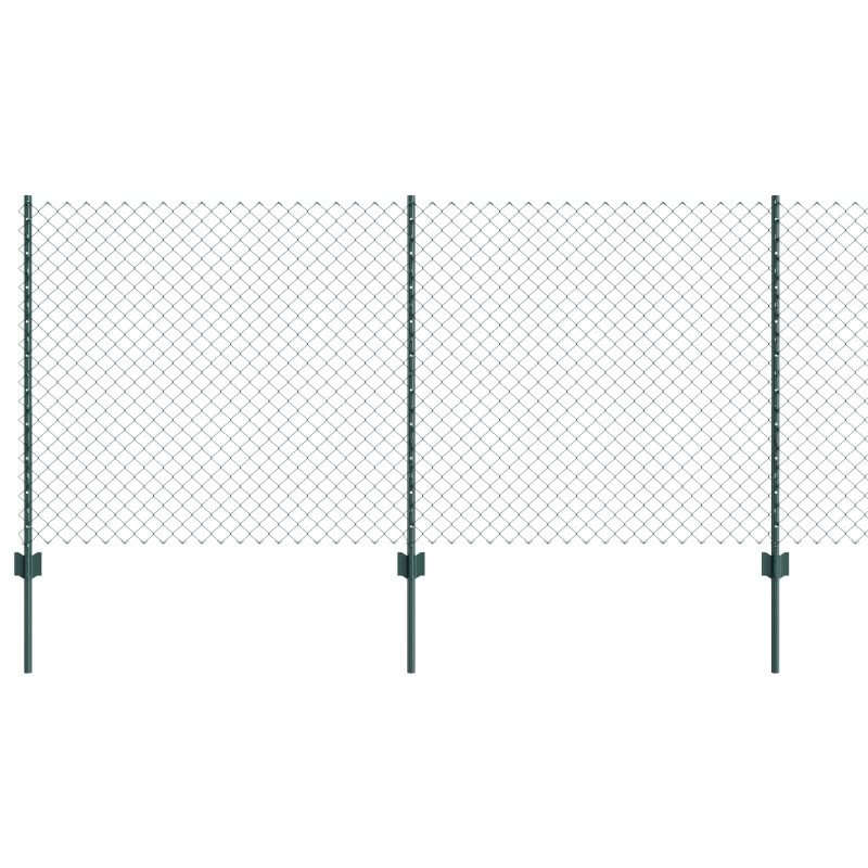 Ogrodzenie z słupkiem Zielony 1 x 25 m Stal i PVC