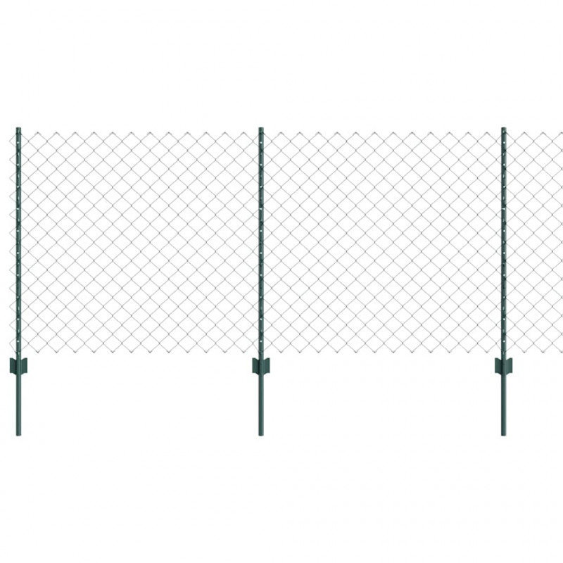 Ogrodzenie z słupkiem Zielony 1 x 25 m Stal