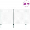 Ogrodzenie z słupkiem Zielony 1,4 x 25 m Stal i PVC